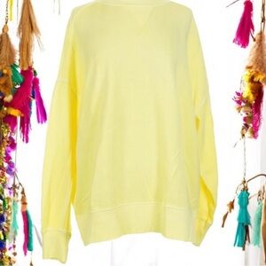 Brand New Aerie Oversized Bright Mellow Yellow Chill Out Sweatshirt NWT XS/S+
